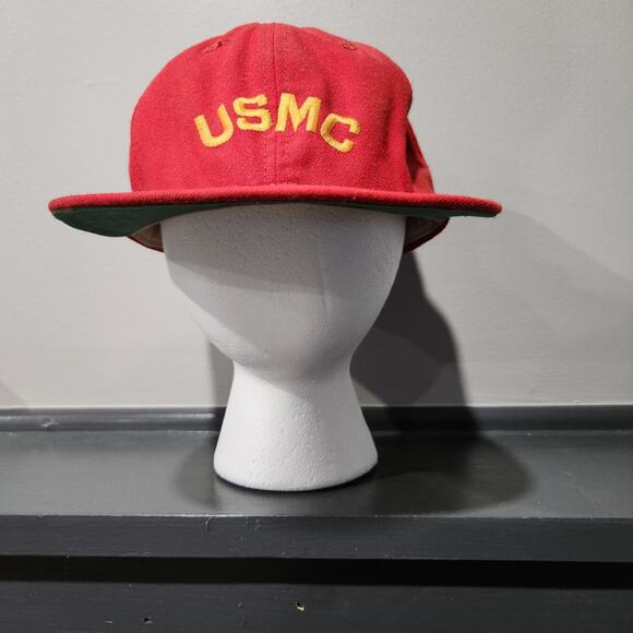 VTG 80s USMC United States Marine Corps New Era Snapback Med‎ Large Hat Cap USA - Picture 6 of 16